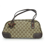 Gucci Beige Dark Brown Gg Canvas Leather Boston Bag (Pre-Owned)