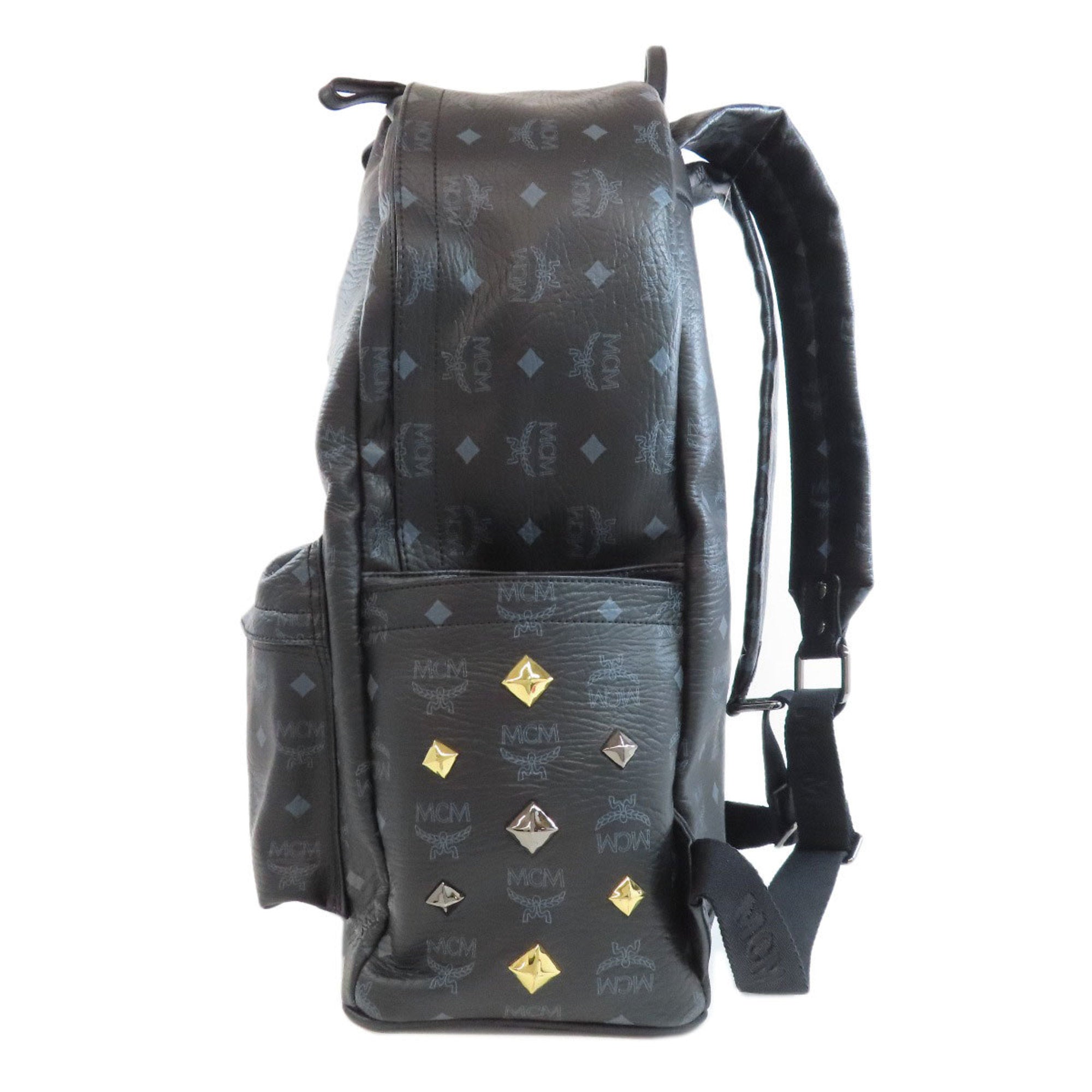 Mcm Black Leather Backpack (Pre-Owned)