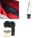 Fendi Black Brown Canvas Pochette Shoulder Bag (Pre-Owned)