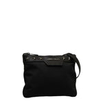 Jimmy Choo Black Nylon Leather Clutch Bag Shoulder Bag (Pre-Owned)