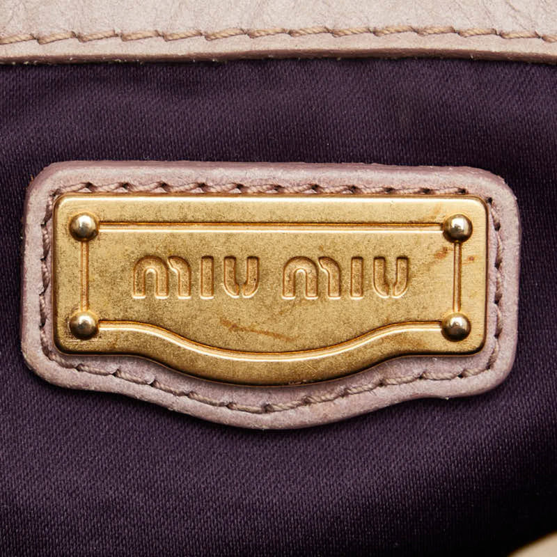 Miu Miu Beige Leather Handbag (Pre-Owned)