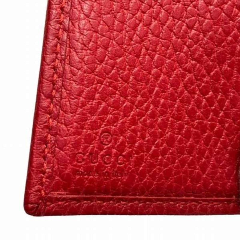 Gucci Red Color Leather Wallet (Tri-Fold) (Pre-Owned)