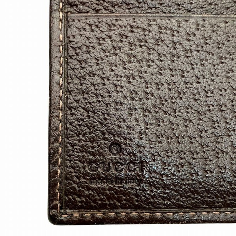 Gucci Beige Brown Canvas Leather Wallet (Tri-Fold) (Pre-Owned)