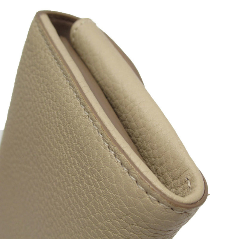 Salvatore Ferragamo Beige Leather Long Wallet (Bi-Fold) (Pre-Owned)