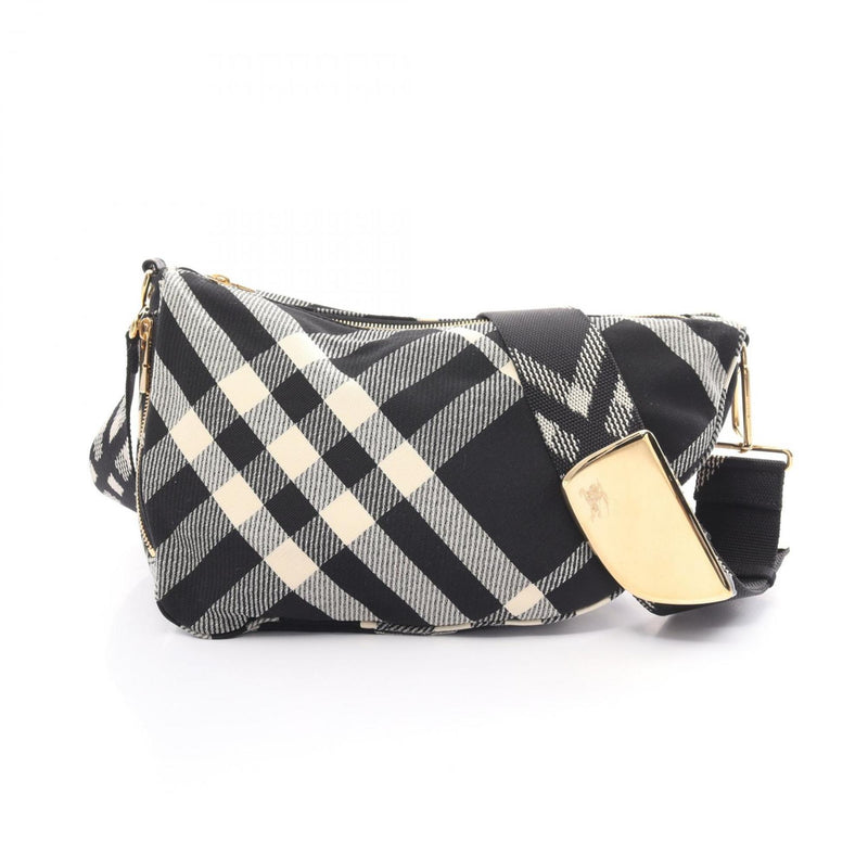 Burberry Black White Cotton Fanny Pack Messenger Bag (Pre-Owned)