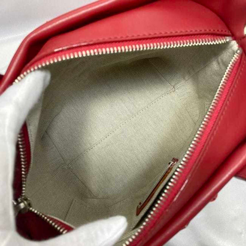 Jimmy Choo Red Color Leather Handbag Shoulder Bag (Pre-Owned)