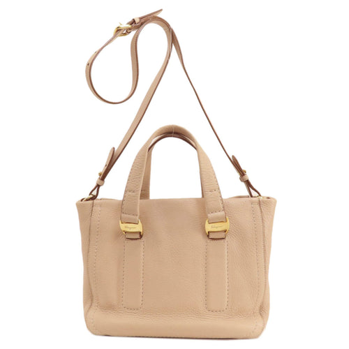 Salvatore Ferragamo Beige Leather Handbag (Pre-Owned)