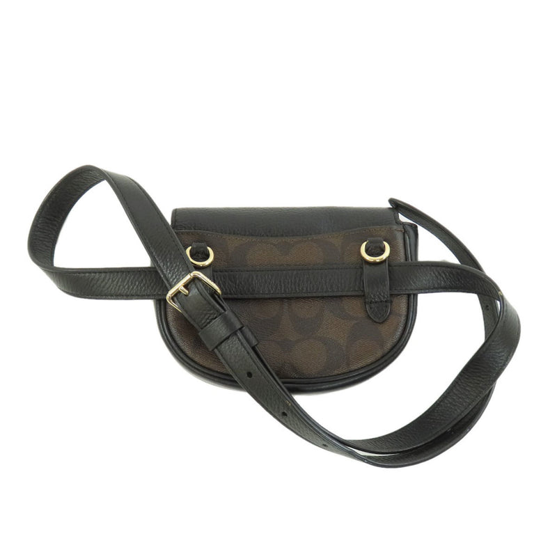 Coach Black Dark Brown Pvc Fanny Pack (Pre-Owned)