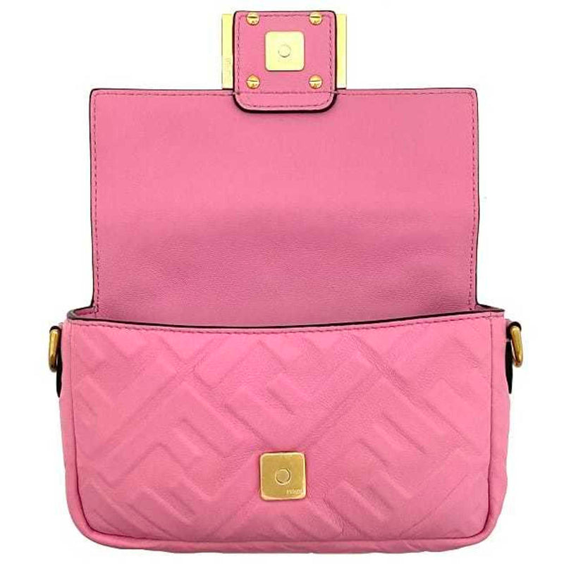 Fendi Baguette Pink Leather Shoulder Bag (Pre-Owned)