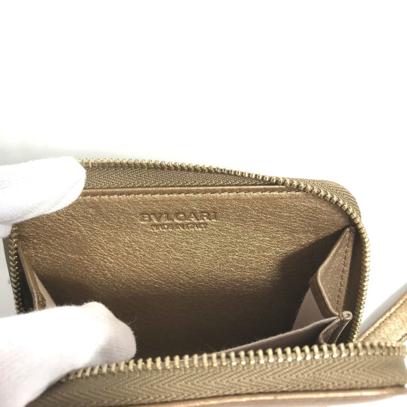 Bvlgari Gold Leather Coin Purse/Coin Case (Pre-Owned)