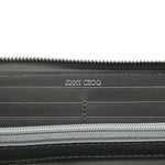 Jimmy Choo Charcoal Gray Gray Leather Long Wallet (Bi-Fold) (Pre-Owned)