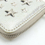 Jimmy Choo Silver Leather Coin Purse/Coin Case (Pre-Owned)