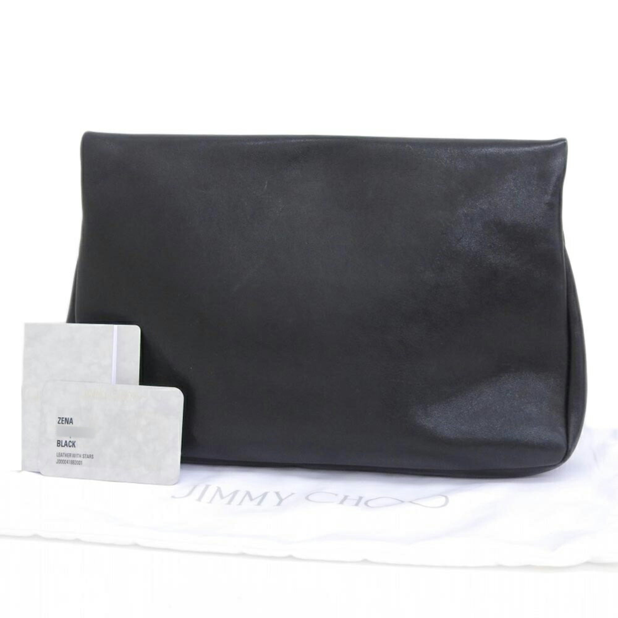 Jimmy Choo Black Leather Clutch Bag (Pre-Owned)