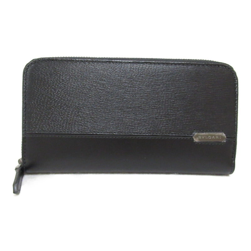 Bvlgari Black Leather Long Wallet (Bi-Fold)