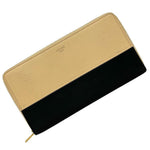 Celine Beige Black Gold Leather Long Wallet (Bi-Fold) (Pre-Owned)