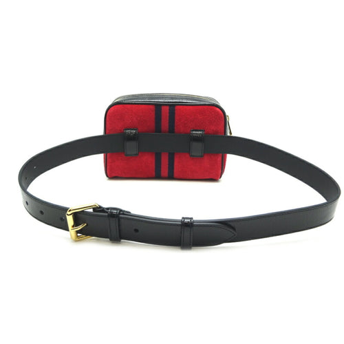 Gucci Red Color Suede Fanny Pack (Pre-Owned)