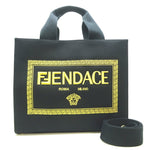 Versace Black Canvas Tote Bag (Pre-Owned)