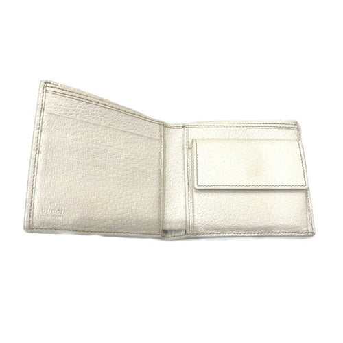 Gucci Brown White Canvas Leather Coin Purse/Coin Case (Pre-Owned)