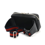 Gucci Black Dark Gray Navy Red Color Pvc Leather Fanny Pack (Pre-Owned)