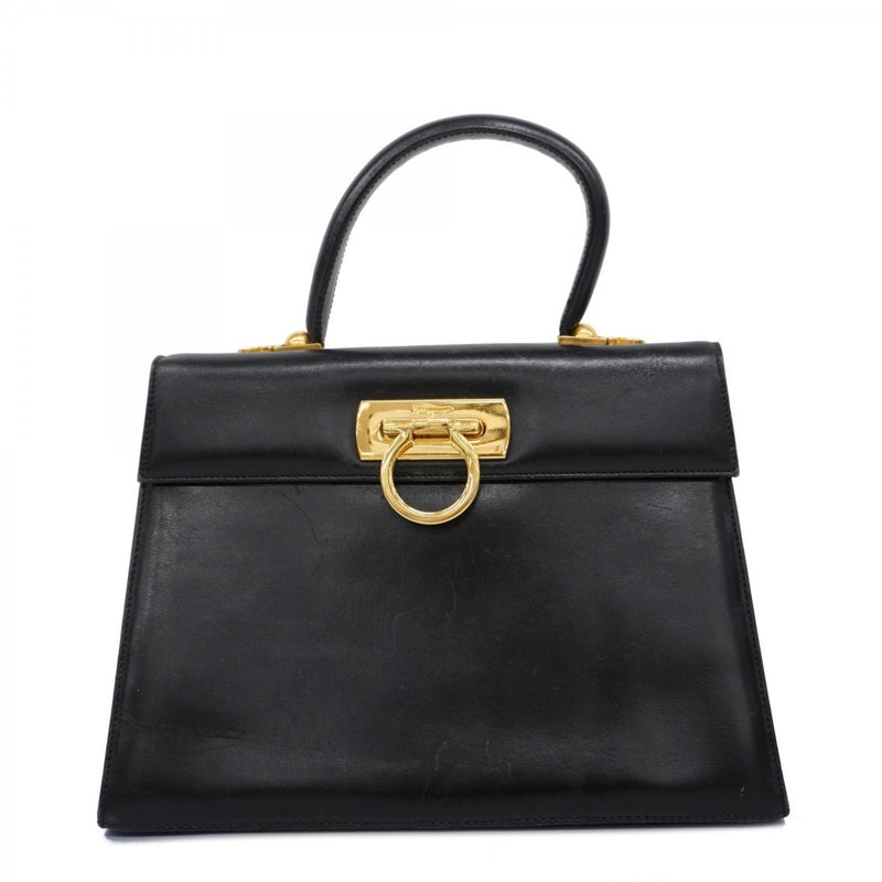 Salvatore Ferragamo Black Leather Handbag (Pre-Owned)