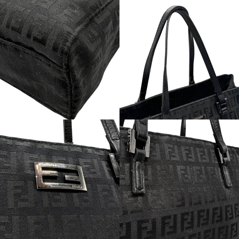 Fendi Black Canvas Leather Handbag (Pre-Owned)