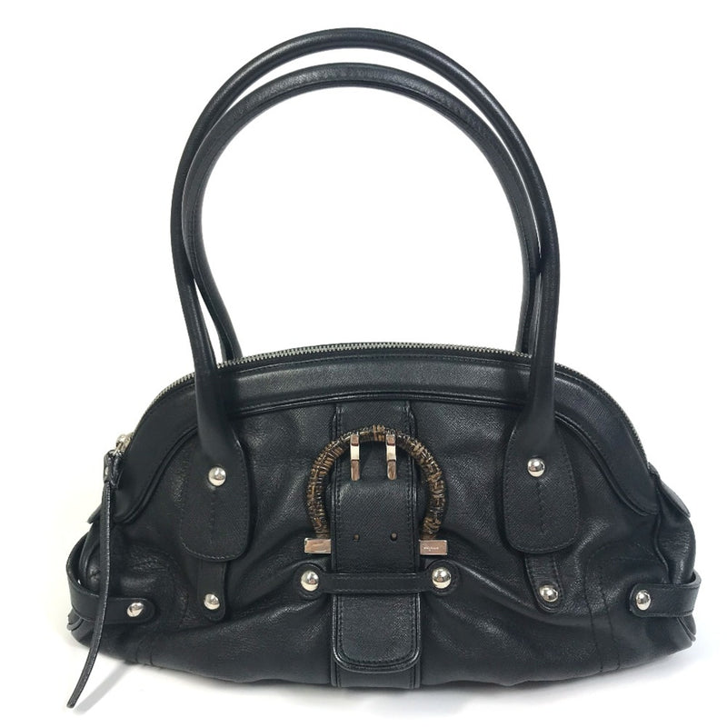 Salvatore Ferragamo Black Leather Handbag (Pre-Owned)