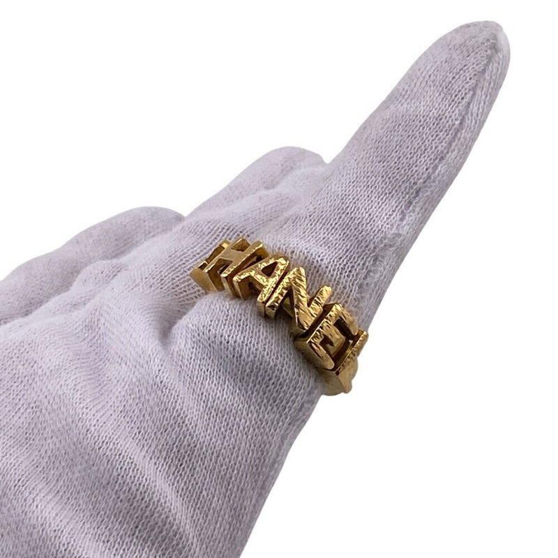 Chanel Gold Gold Plating Band Ring (Pre-Owned)