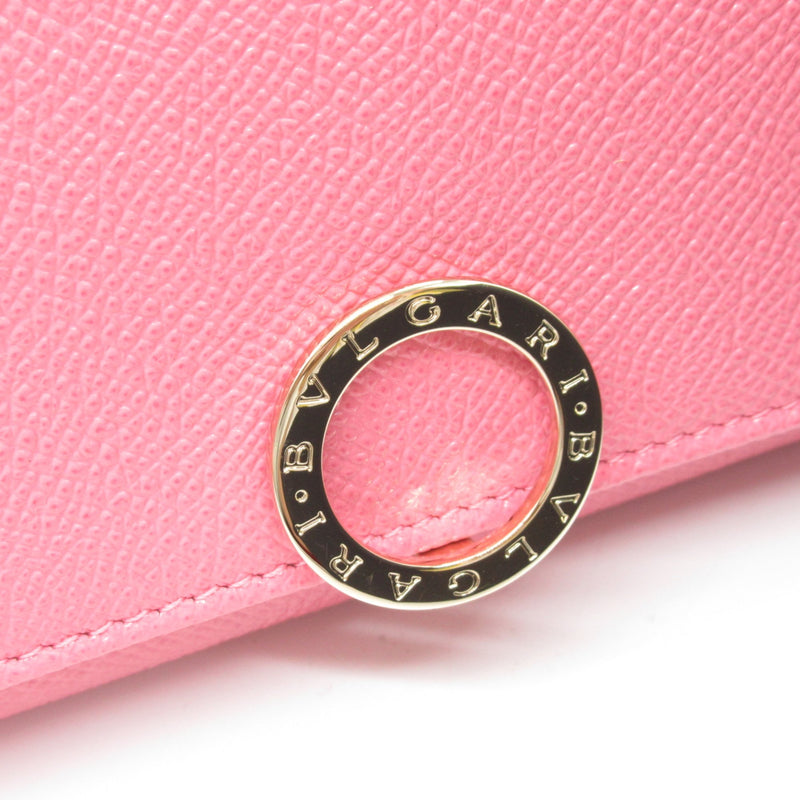 Bvlgari Pink Leather Long Wallet (Bi-Fold)