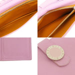 Bvlgari Pink Leather Long Wallet (Bi-Fold) (Pre-Owned)