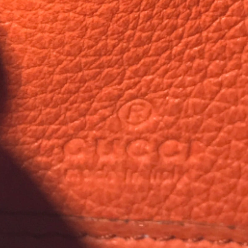 Gucci Orange Leather Long Wallet (Bi-Fold) (Pre-Owned)