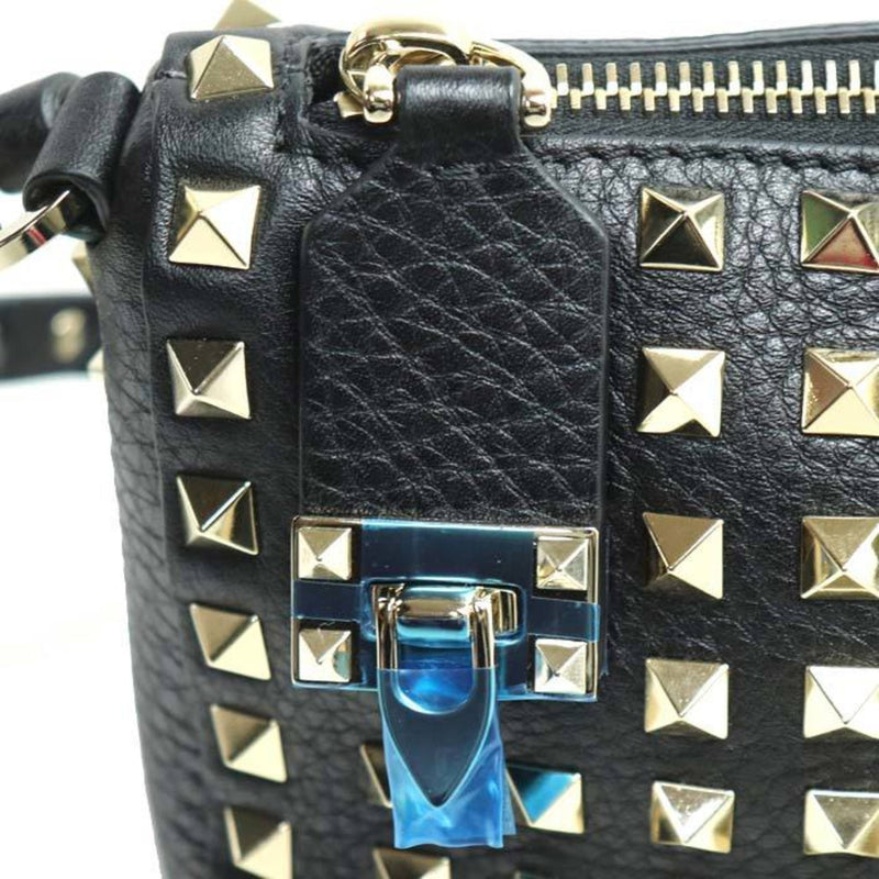 Valentino Garavani Black Leather Shoulder Bag (Pre-Owned)