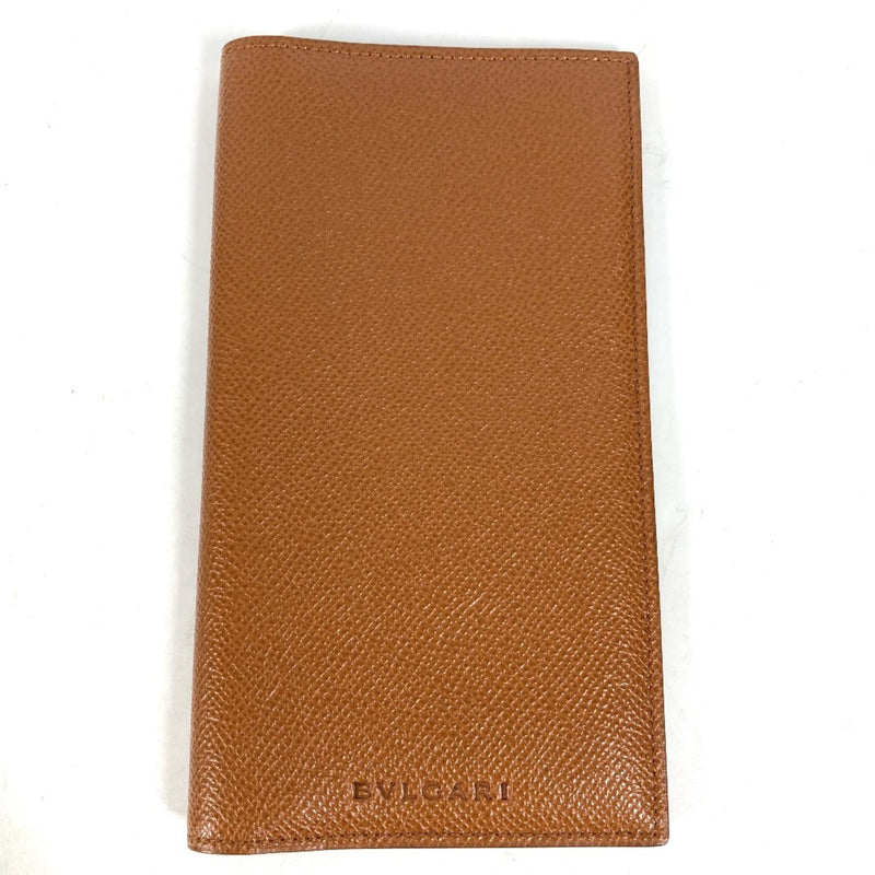 Bvlgari Brown Leather Long Wallet (Bi-Fold) (Pre-Owned)