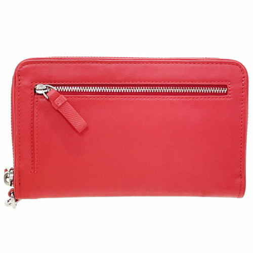 Tumi Coral Red Leather Long Wallet (Bi-Fold) (Pre-Owned)