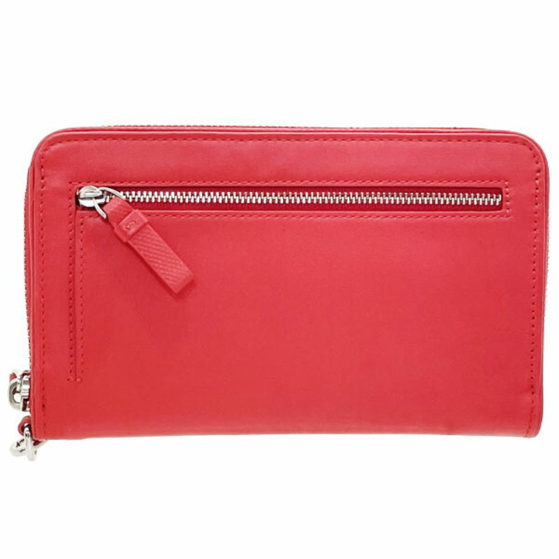 Tumi Coral Red Leather Long Wallet (Bi-Fold) (Pre-Owned)