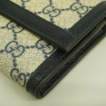 Gucci Navy Pvc Leather Long Wallet (Bi-Fold) (Pre-Owned)