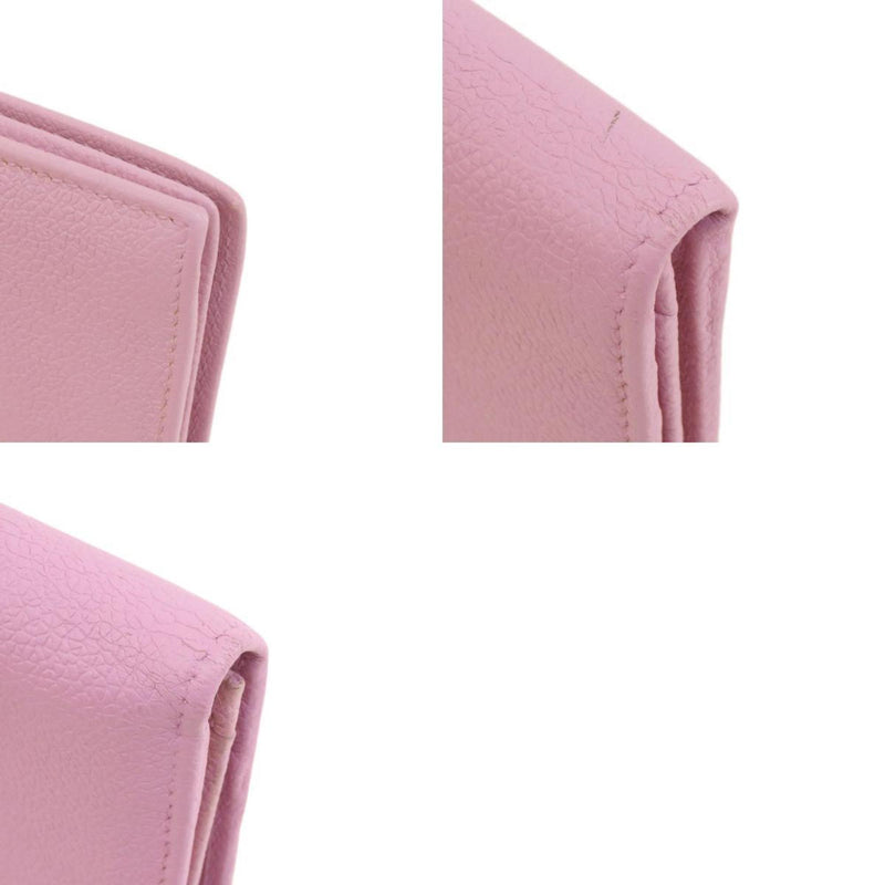 Bvlgari Pink Leather Long Wallet (Bi-Fold) (Pre-Owned)