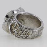 Chanel Camellia Silver Band Ring (Pre-Owned)