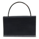 Salvatore Ferragamo Black Satin Metal Handbag (Pre-Owned)