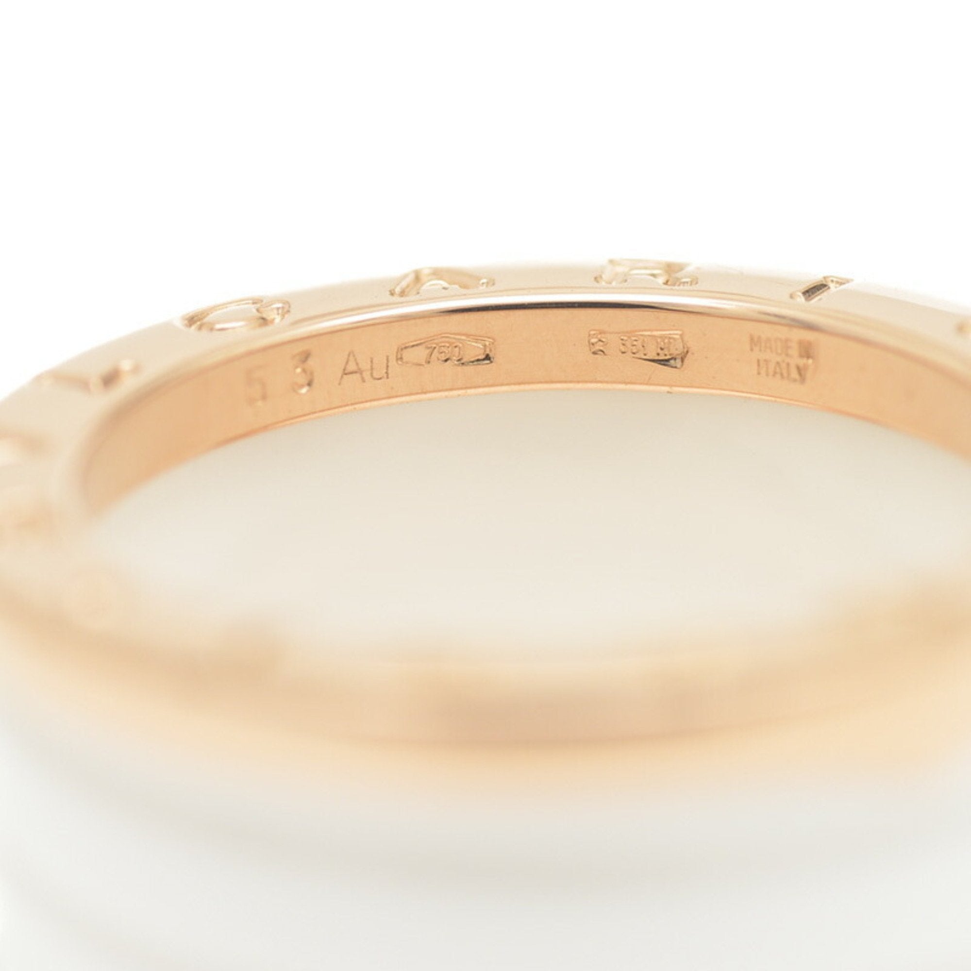 Bvlgari B.Zero1 Pink Gold White Ceramic Pink Gold (18K) Band Ring (Pre-Owned)