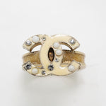 Chanel Champagne Gold White Gold Plating Band Ring (Pre-Owned)