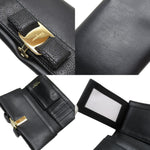 Salvatore Ferragamo Black Leather Long Wallet (Bi-Fold) (Pre-Owned)