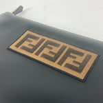 Fendi Black Brown Leather Clutch Bag (Pre-Owned)