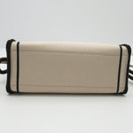 Fendi Beige Black Canvas Shoulder Bag (Pre-Owned)