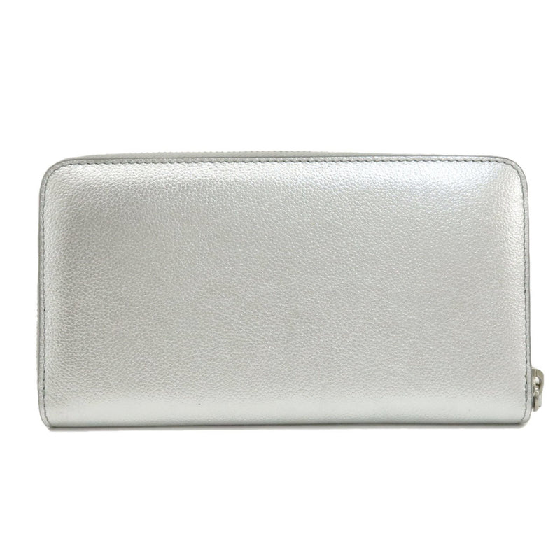 Jimmy Choo Silver Leather Long Wallet (Bi-Fold) (Pre-Owned)