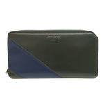 Jimmy Choo Green Navy Leather Coin Purse/Coin Case (Pre-Owned)