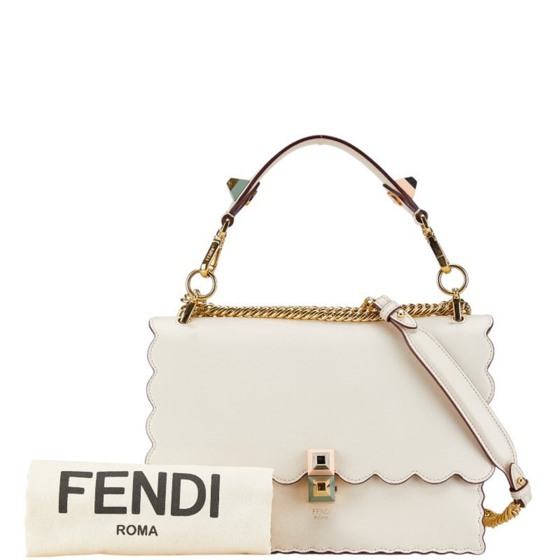 Fendi Beige Leather Handbag Shoulder Bag (Pre-Owned)