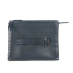 Valentino Garavani Black Leather Clutch Bag Pouch (Pre-Owned)