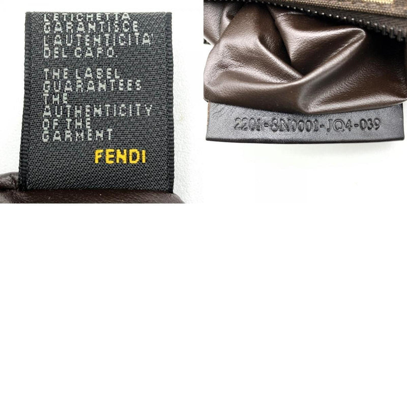 Fendi Beige Brown Canvas Leather Handbag (Pre-Owned)