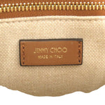 Jimmy Choo Beige Brown Canvas Leather Handbag Tote Bag (Pre-Owned)