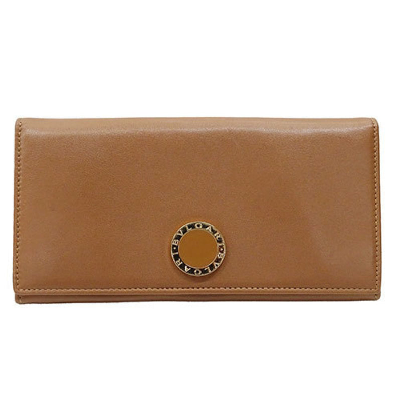 Bvlgari Brown Leather Long Wallet (Bi-Fold) (Pre-Owned)